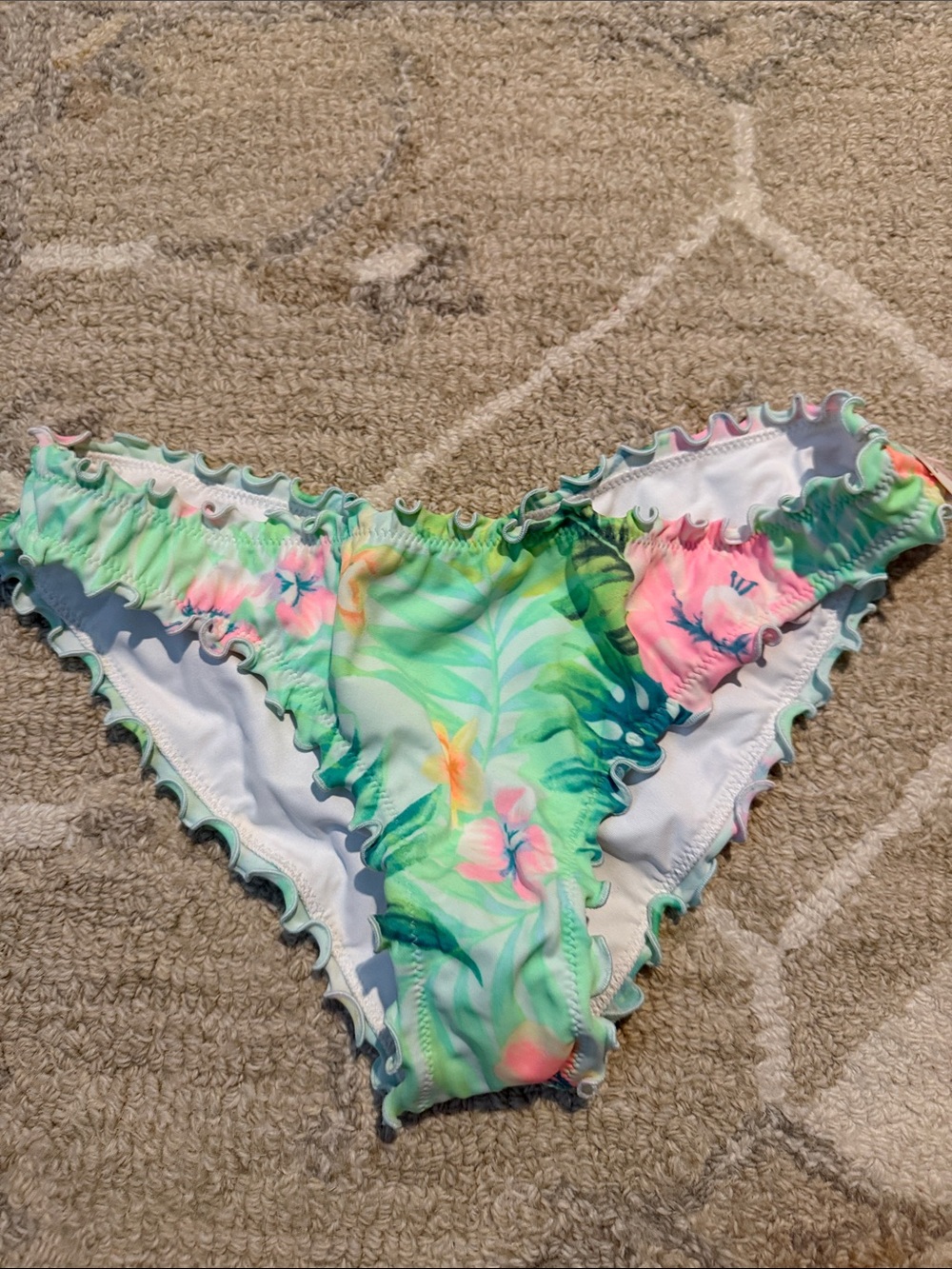 Tropical Floral Ruffle Bikini Bottoms